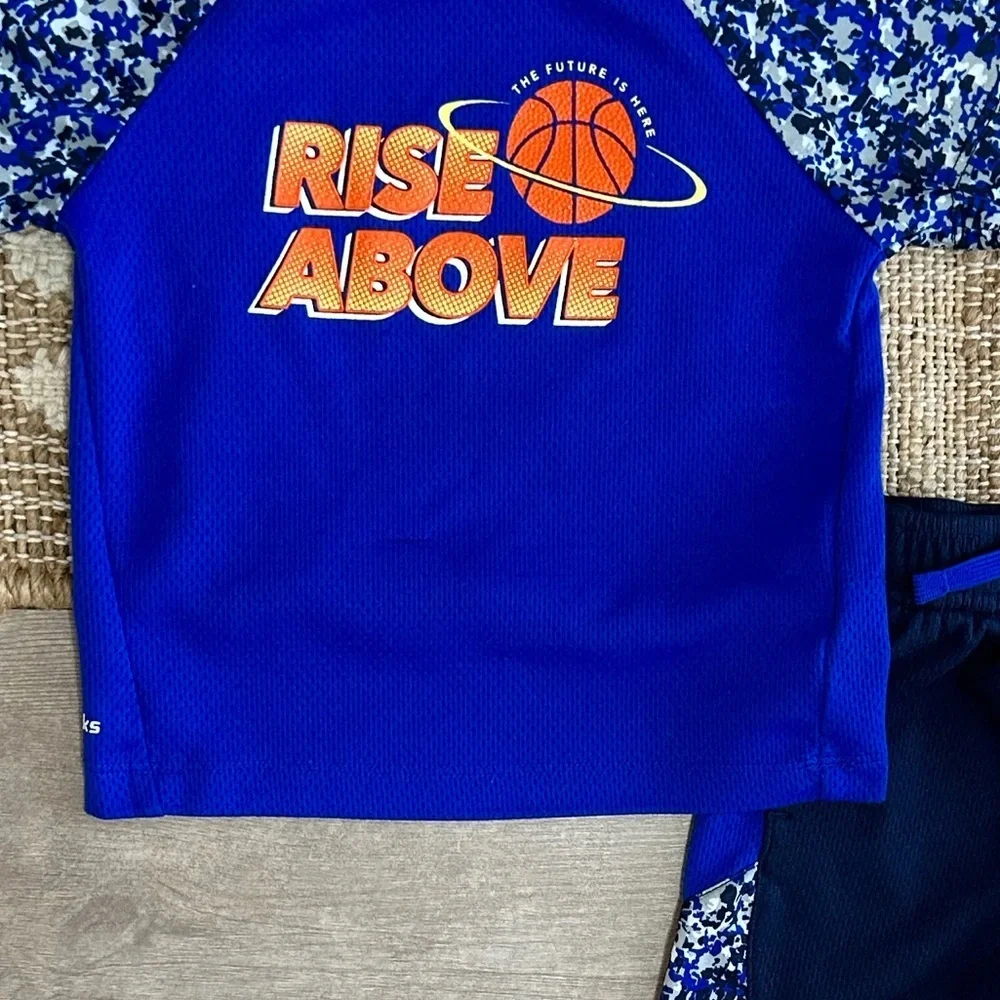 Athletic Works Toddler Boy Active T-Shirt and Shorts Set Basketball Rise Above